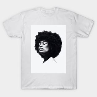 charcoal drawing of a strong black woman T-Shirt